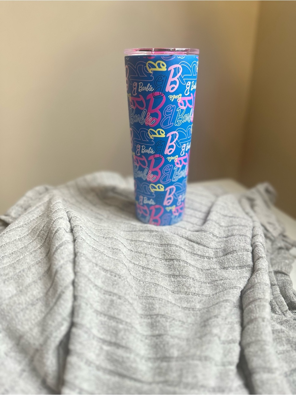Barbie Blue Tumbler with Pink and Yellow Accents